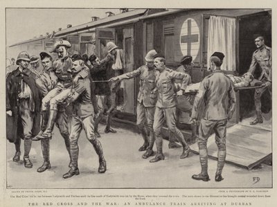赤十字と戦争、ダーバンに到着した救急車 作： Frank Dadd